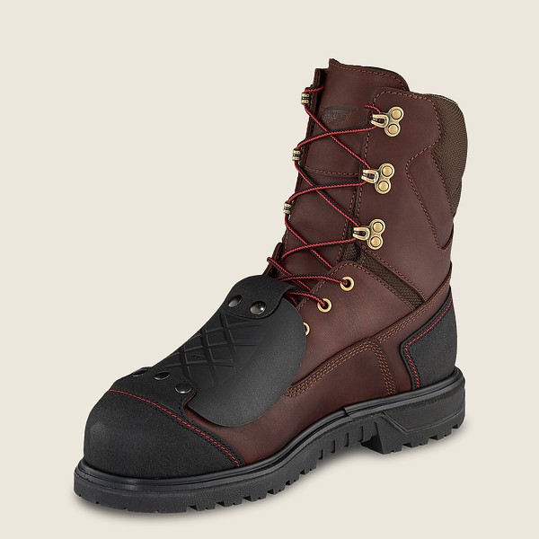 Red Wing Safety Boots Brown/Black - Red Wing Mens Brnr Xp - 8-inch Waterproof Toe Metguard - ZMFUT-4